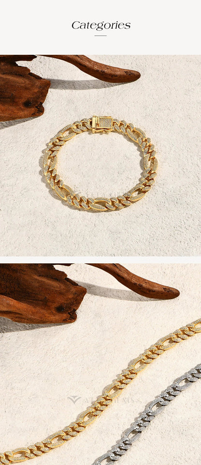 2025New Full Moissanite Cuba Chain for ManWomen 925 Sterling Silver 18kGold Plated Classic Tennis Bracelet Fine Jewelry