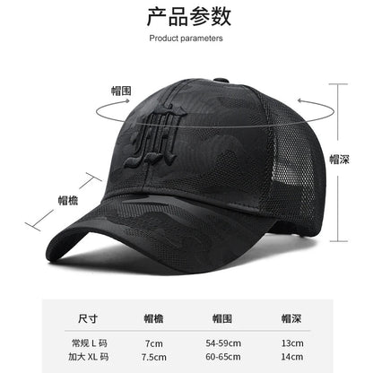 Big Head Man Large Size Mesh Baseball Hats Male Outdoors Plus Size Sport Caps Dad Oversize Trucker Cap 60cm 62cm