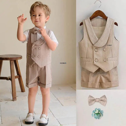 Flower Boys Summer Luxurious Birthday Dress Baby Kids Beaufitul Photograph Suit Children Formal Wedding Performance Tuxedo Wear