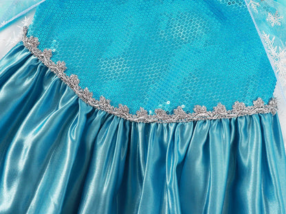 Frozen Snow Queen Elsa Anna Girls Cosplay Mesh Princess Dress Kids Halloween Carnival Party Birthday Frock Ball Vestidos