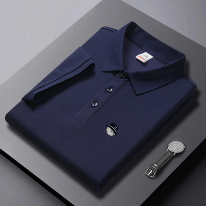 2026 new men's golf short sleeves polo shirt lapel printing ventilate t-shirt business leisure  comfortable exercise men's wear