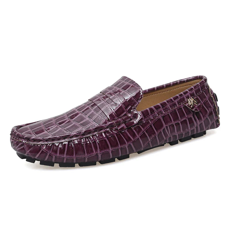 Patent Leather Beanie Shoes for Men 2025 New Spring and Summer Large Size Patent Leather Casual British Leather Shoes for Women Slip-On Slip-On Shoes