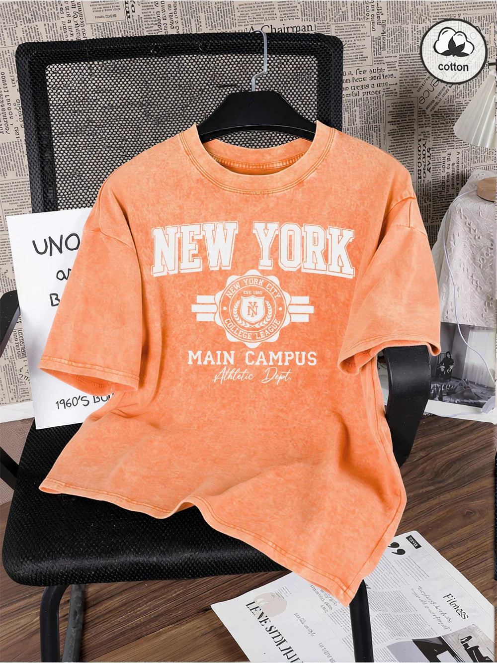 New York City Letter Printed Washed T-Shirts Men Oversize Cotton T Shirt Summer O-Neck Short Sleeve Tops Casual Male Clothes