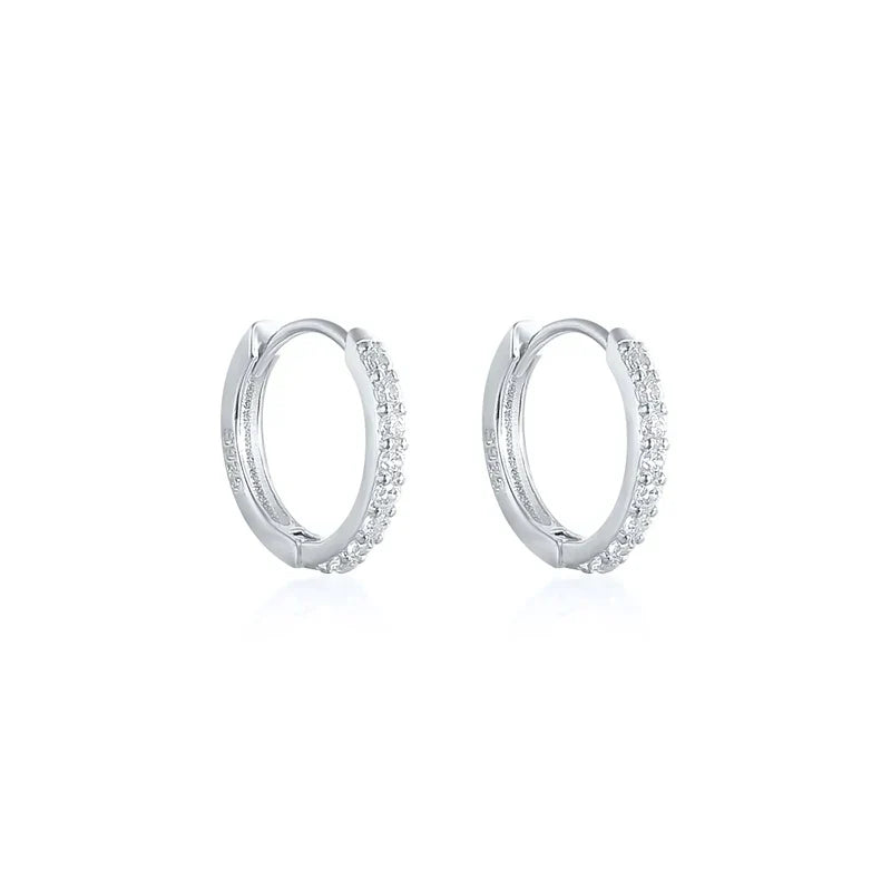 Ins Star Anise 925 Sterling Silver  Earring For Women Hoop Earrings Crystal Fine Jewelry Glossy 18K Gold Mom Gift Trend