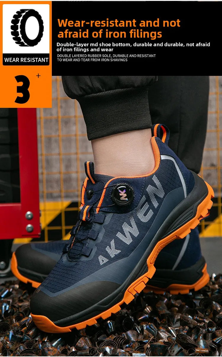 Labor Protection Shoes Anti Smashing AntiStabbingAnti Slip Protection Steel ToeShoes Wear-resistantShoes Men's Safety Work Shoes