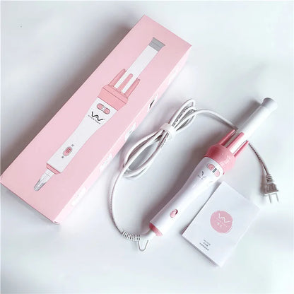 28mm magic curler set pink automatic curler lazy curler with free hair clip comb (VAV-022B authentic)