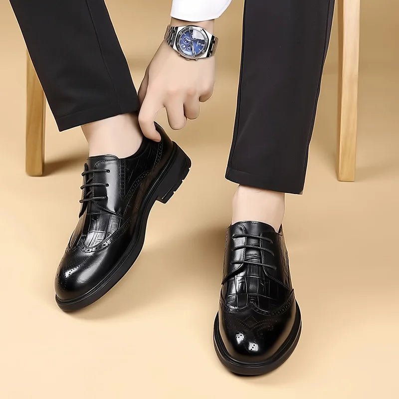 Men Business Dress Leather Shoes Wedding Cowhide Casual Leather Shoes Men Shoes