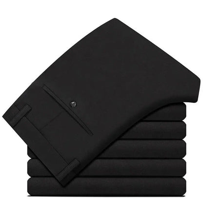Men‘s Suit Pants Business Office Male Dress Pants Elastic Wrinkle Resistant Big Size Classic Casual Trousers Black Navy Blue