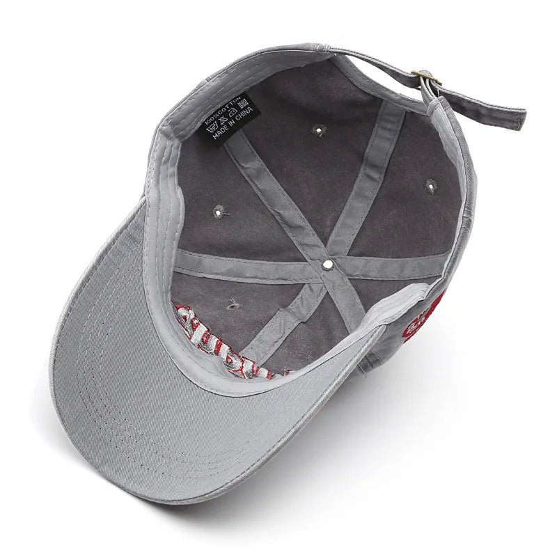 Women Men Baseball Cap Fashion Letter Embroidery Snapback Hat Vintage Washed