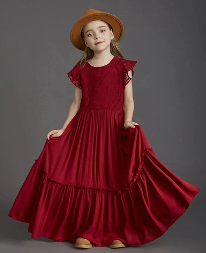 Summer Girls Lace Dresses Kids Flower Girl Wedding Princess Party Dress Vestidos Costume Children Clothing For 4-14Years