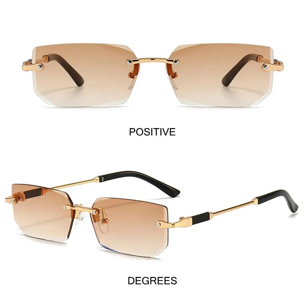 Rimless Rectangle Sunglasses Fashion Y2K Frameless Sun Glasses Shades for Women & Men