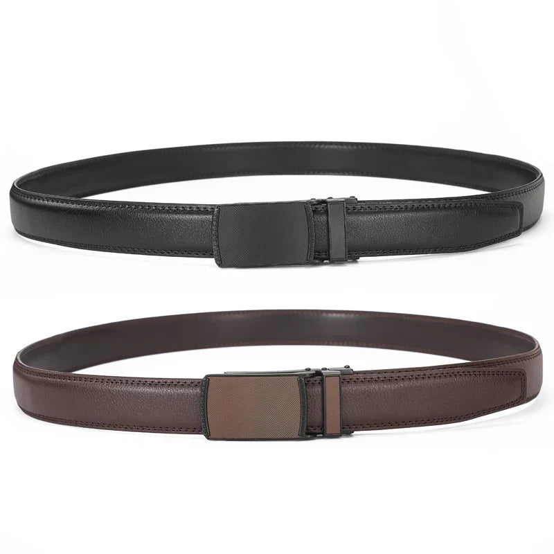 High-quality men's leather Belt Comfort Click Belt automatic buckle flip Belt convenient, business casual golf Ratchet Belt, Chr
