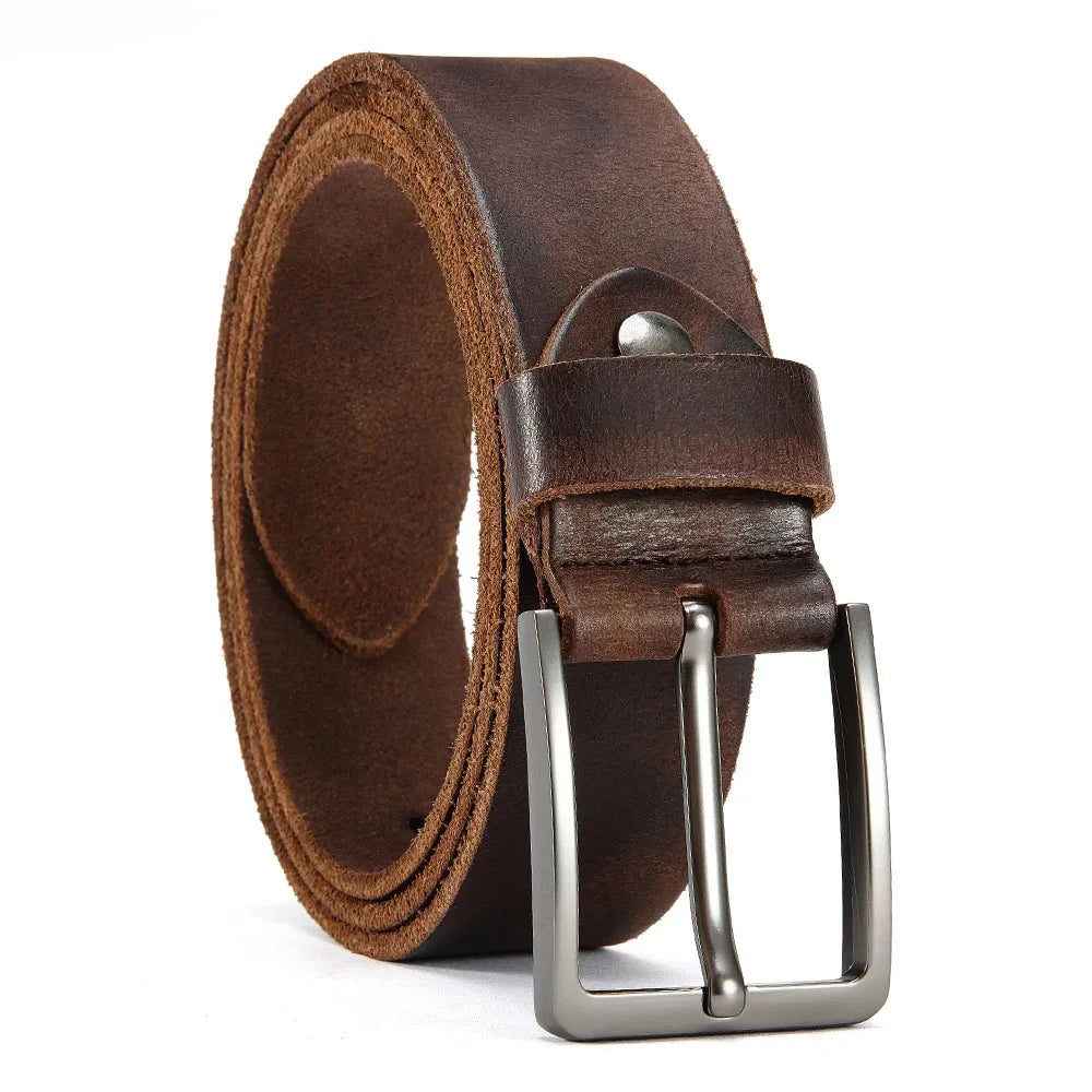 Antique High-quality Metal Needle Buckle High-quality Top Layer Cowhide Men's Casual Belt with Multiple Colors To Choose