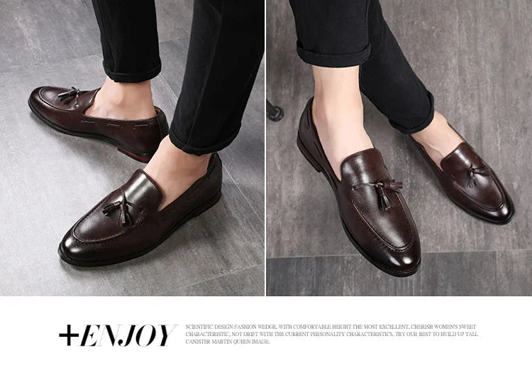 Men's Leather Shoes Fashion Business Formal Dress Loafers Moccasins Luxury 2026 Doudou shoes British Korean version plus size 48