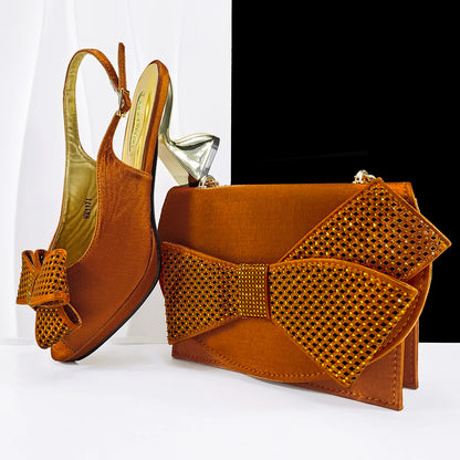 Lastest Italian Design Fashion Style Ladies Shoes with Matching Bag Set 2026 Nigerian Shoes and Bag Set