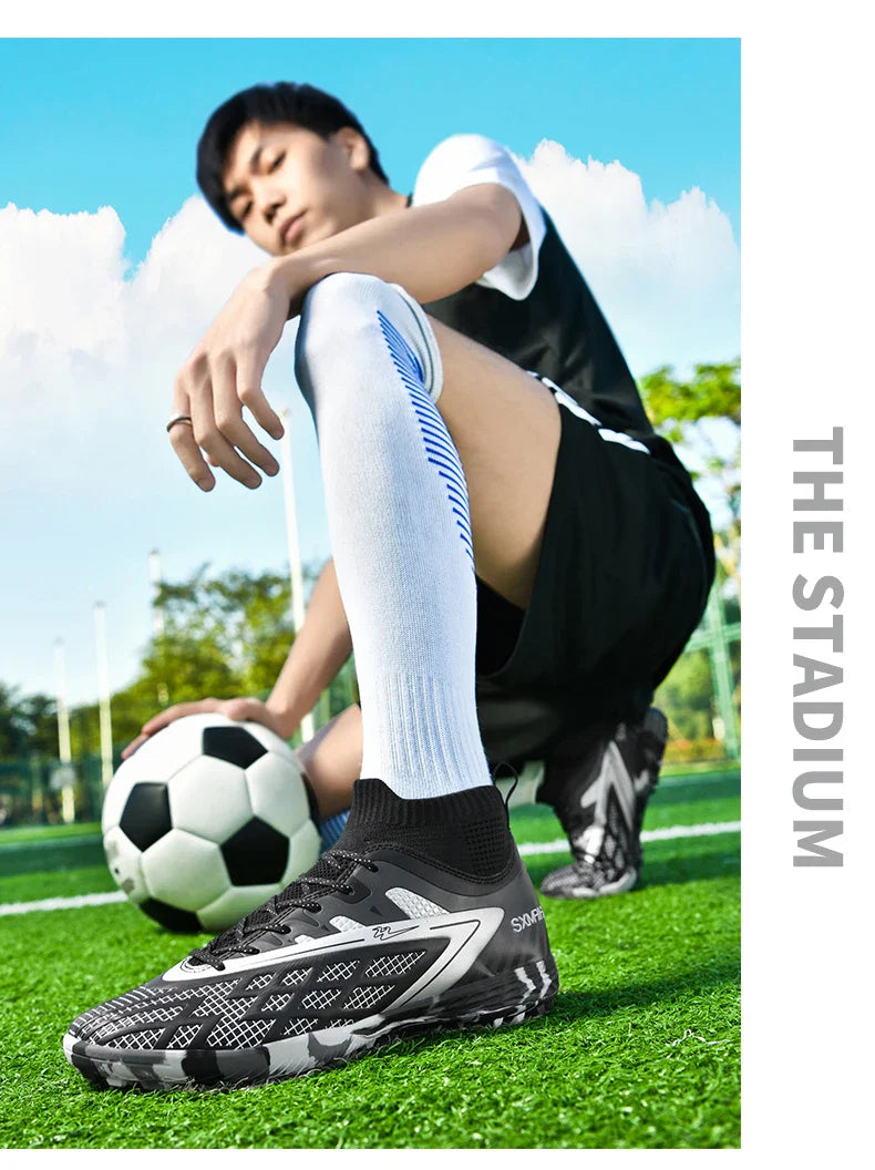 Double star youth football shoes, TF nail grip anti slip, unisex match training specific football shoes