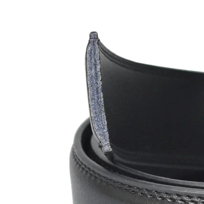 Male Cowskin Leather Belt - Automatic Buckle, Luxury Designer Style, 3.5cm, Black/Brown, Plus Size 130-170cm