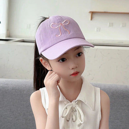 Kids Baseball Caps for Boys Girls Sun Hat Love Heart Hollow High Ponytail Caps Children Adjustable Baseball Caps for 4-12 Years