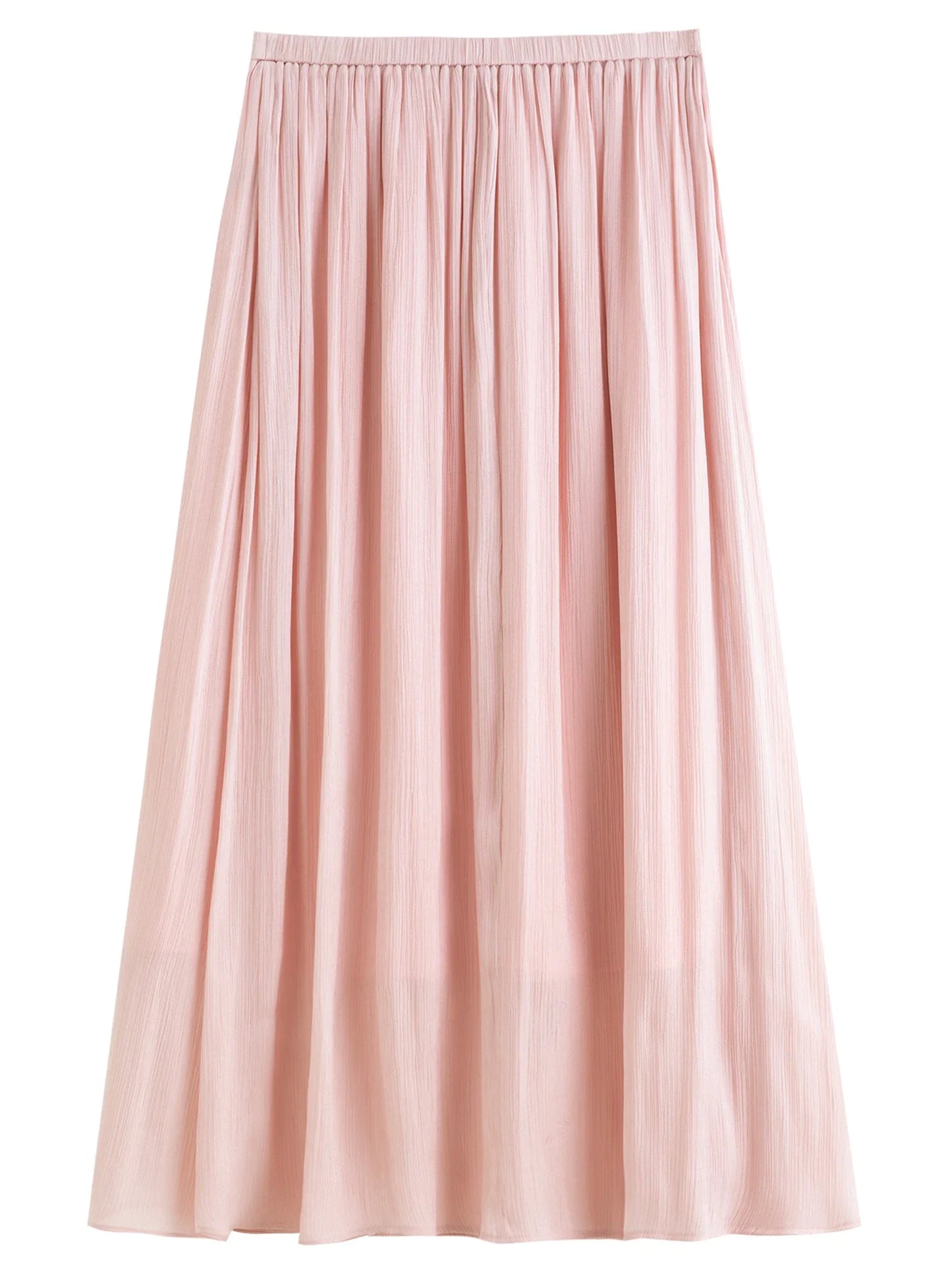 Plus-Size Women's Lightweight Flowing A-Line Skirt - 2025 Summer New Fashionable Commute Long Dress 25DS82792
