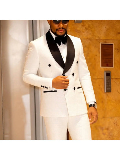 Men's 2 Piece Slim Fit Floral Tuxedo Suit Paisley Peak Lapel One Button Single Breasted Suit Jacket Pants Set