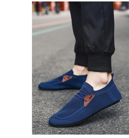 Mesh Loafers Men Driving Moccasins Thin Bottom Flats Walking Shoes Breathable Non Slip Casual Loafers Slip on Mens Shoes