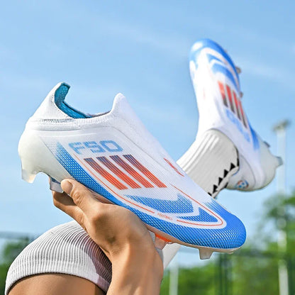 New Men Football Boots Outdoor Sport Training Soccer Shoes Match Boys Adult Cleats Breathable Non Slip Long Spikes Comfortable