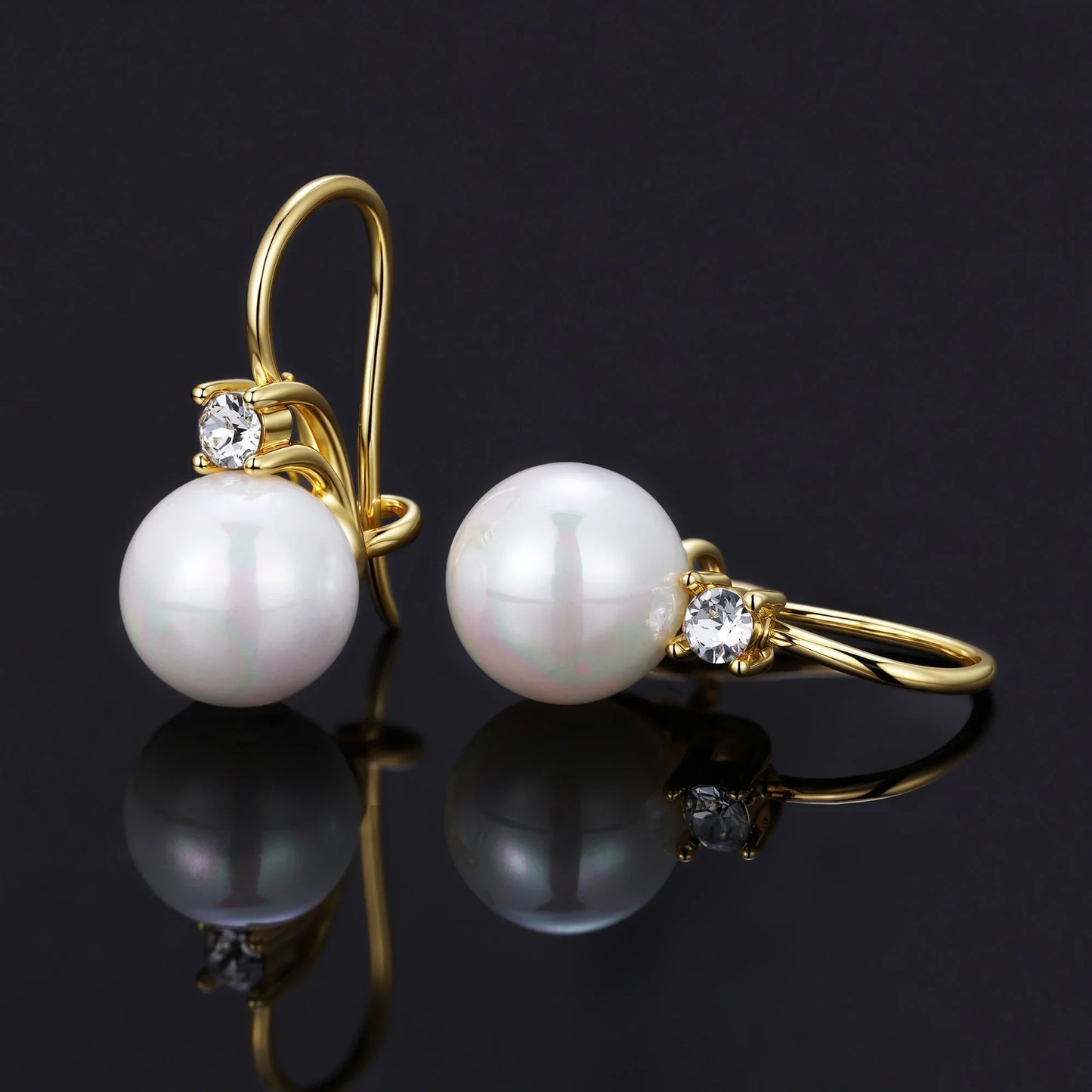 Pearl Dangle Earrings Embellished with Swarovski Crystals Exquisite Fashionable Drop Earrings Imitation Freshwater Pearl Jewelry