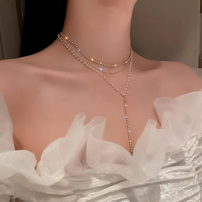 Heart Shape Pendant Necklaces Silver Color 5A Cubic Zirconia Minimalist Style Clavicle Chain Women And Girl Jewelry
