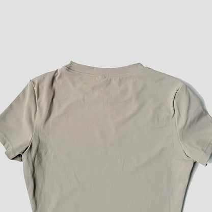 Women Solid Color Dry Fit Short Sleeve Crew Neck Athletic T-Shirt Fashion Casual Tee Suitable For Daily Running Workout Gym Top