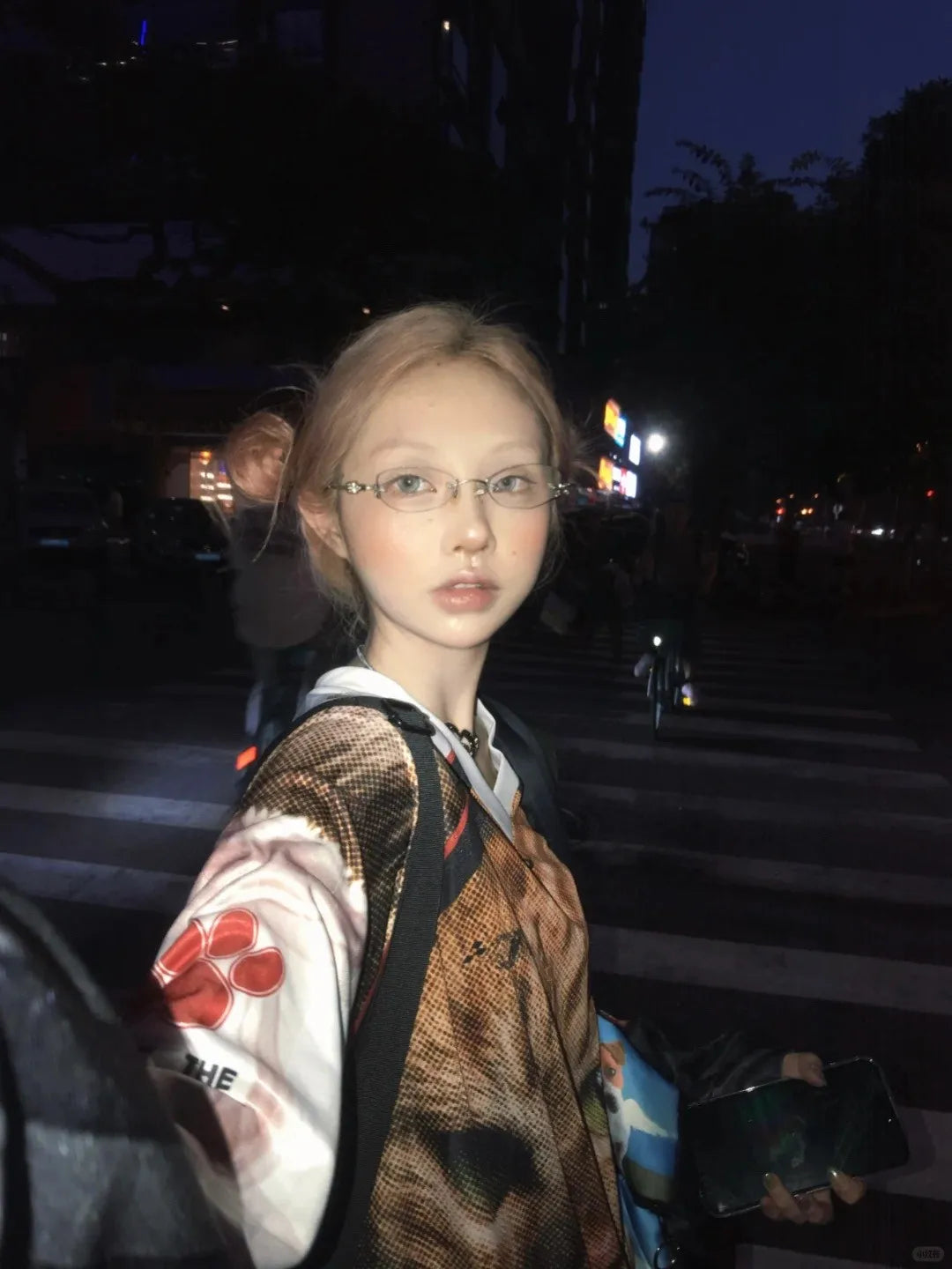 Japanese Y2k Kitten Print Jersey T-shirt Vintage Harajuku V-neck Long Sleeve Cat Tops American Retro Streetwear 2000s