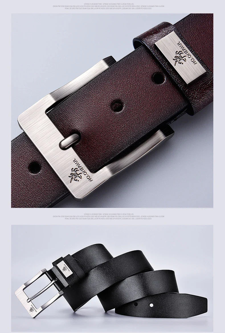 Men's Cow Leather Belts Luxury Strap Male Belts For Fashion Classice Vintage Pin Buckle Men Belt High Quality