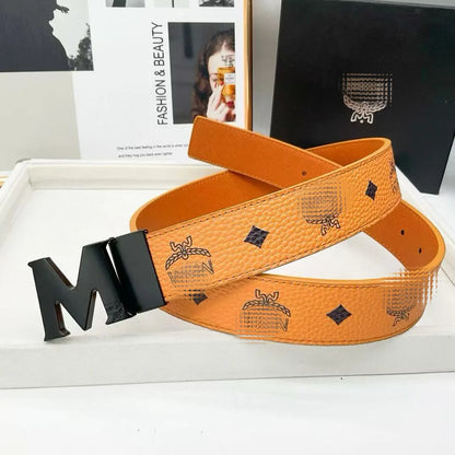 Classic Men's Belt Pure Cowhide Durable Fashionable Business Casual Alloy Buckle Hole Punching for Middle-aged And Young