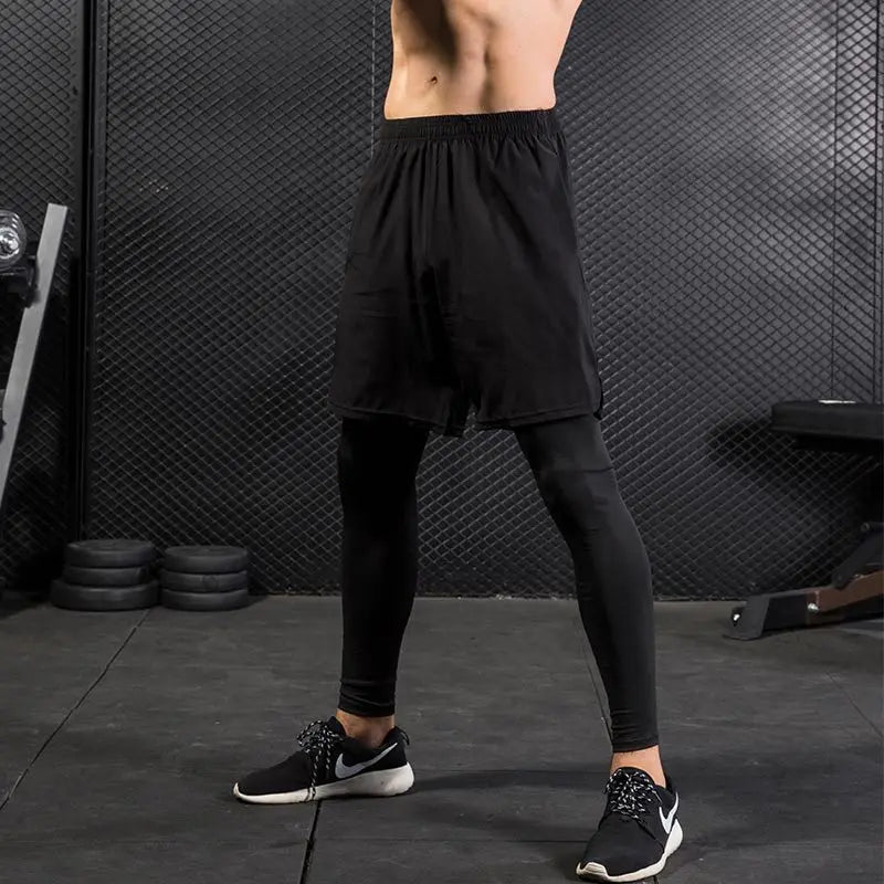 Men's Sport Pants 2 in1 Training Athletic Tracksuits Sportswear Workout Male Jogging Trousers Gym Fitness Running Pants Men