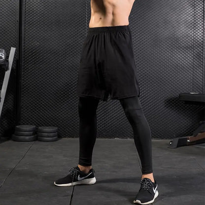Men's Sport Pants 2 in1 Training Athletic Tracksuits Sportswear Workout Male Jogging Trousers Gym Fitness Running Pants Men