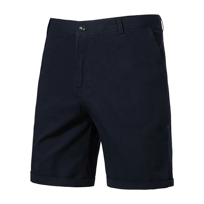 8 Colors Mens Cotton Casual Shorts Summer Business Casual Knee Pants Classic Khaki American Style Streetwear Golf Shorts Beige