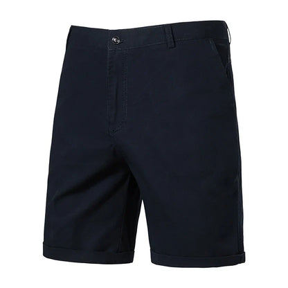 8 Colors Mens Cotton Casual Shorts Summer Business Casual Knee Pants Classic Khaki American Style Streetwear Golf Shorts Beige