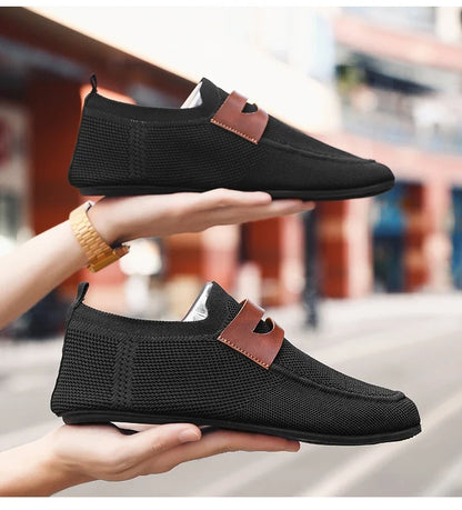 Men's Non Slip Loafers Thin Bottom Breathable Casual Slip on Lightweight Fashion Loafer Comfortable Driving Office Shoes