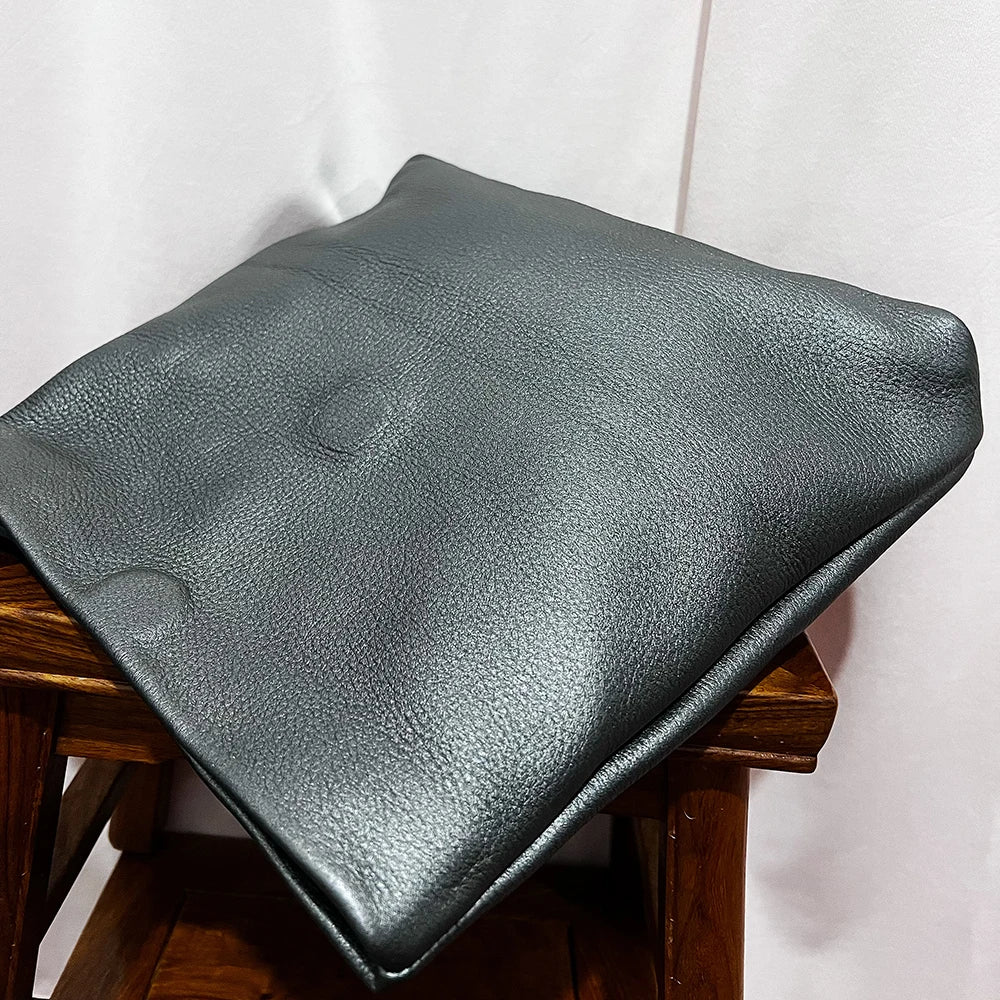 Leather Cowhide Handbag High Quality Leather Women's Foldable Designer Handbag Simple Magnet Handle Bags
