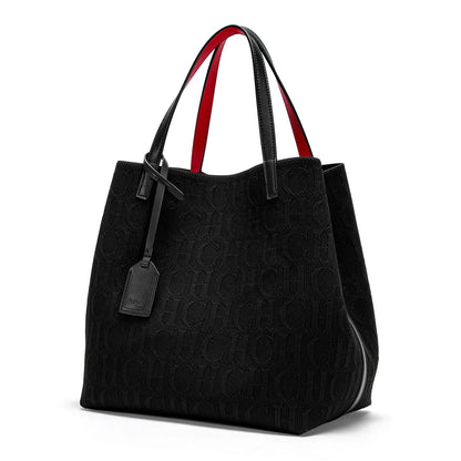 Tote Bag New Large Capacity Black Simple Knitted Shopping Bag 27*20*28cm