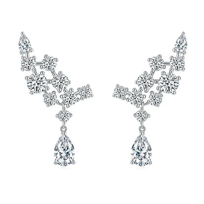 Moissanite Drop Earrings with Certificate 100% 925 Sterling Silver Plated 18k Gold Water Drop Pear Cut Diamond Earring Jewelry