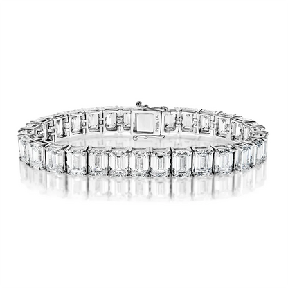 0.4/1carat Emerald Cut full Moissanite Tennis Bracelet With Certificates 925 Sterling Silver plated 18k Gold Bracelets For Women