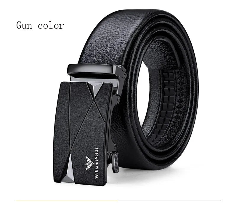 Men's cowhide casual pants belt, automatic buckle business belt, fashionable formal versatile belt