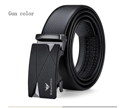 Men's cowhide casual pants belt, automatic buckle business belt, fashionable formal versatile belt