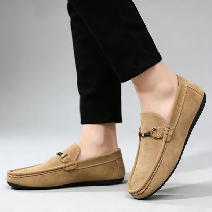 Classic Men's Suede Slip On Loafers Preppy Lightweight Breathable Wallking Driving Shoes Comfort Fashion Outdoor Men's Sneakers