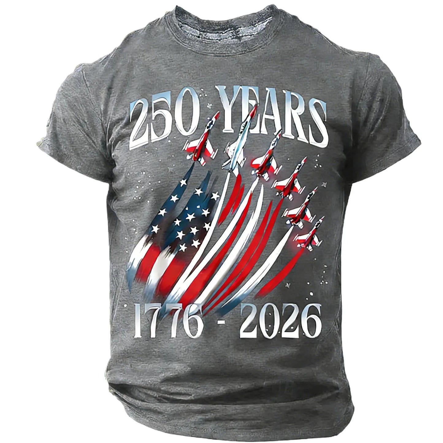 250 Years Men'S T-Shirt Patriotic American Flag Print Tee Independence Day Short Sleeve Crew Neck Casual Tops Holiday Party 2026