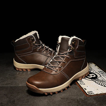 Men Boots High Quality Hking Shoes High Top Shoes Tactical Sneakers Snow Wniter Boots Outdoor Mountaineering Camping Thick Sole