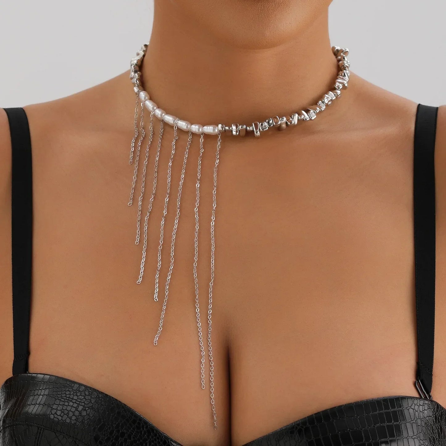Versatile Beaded Tassels Necklace Adjustable Length Neckchain for Party Wear Fashion Jewelry Accessories Gift
