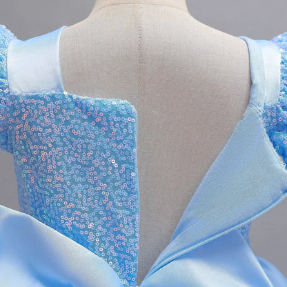 Cinderella Princess Ball Gown Fancy Birthday Rapunzel Belle Vestidos Party Dress Girls Costume Carnival Elegant Clothes