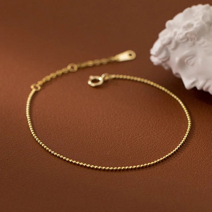 Fashion Gold Color Simple Tiny Beads Bracelets 925 Sterling Silver Eexquisite Bracelet For Women Fine Jewelry Accessories