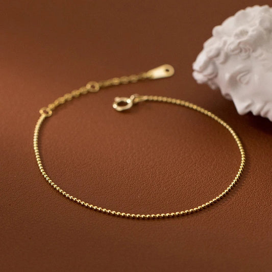 Fashion Gold Color Simple Tiny Beads Bracelets 925 Sterling Silver Eexquisite Bracelet For Women Fine Jewelry Accessories